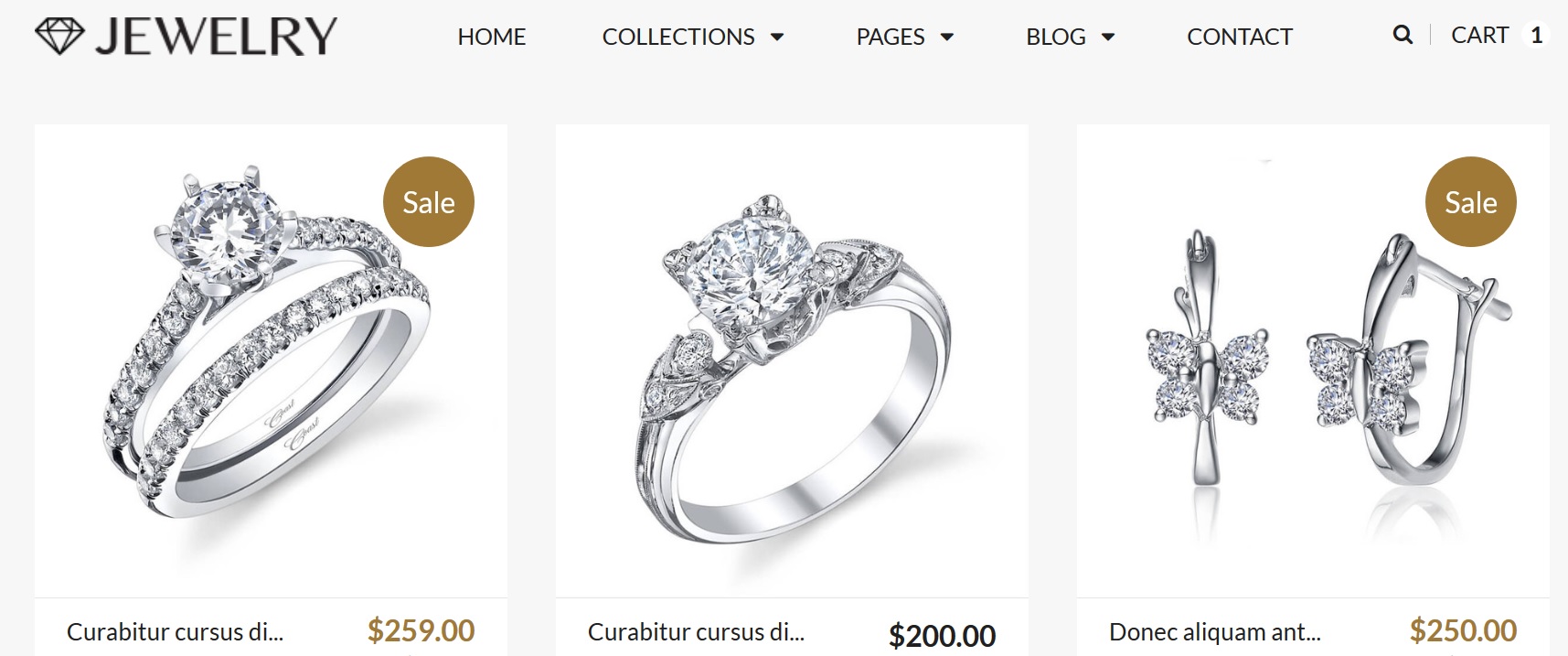 jewelry ecommerce web store design