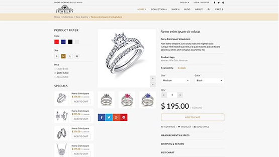 jewelry store website design